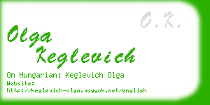 olga keglevich business card